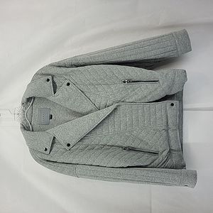 BLANK NYC Gray Easy Day Quilted Knit Moto Jacket - Oversized